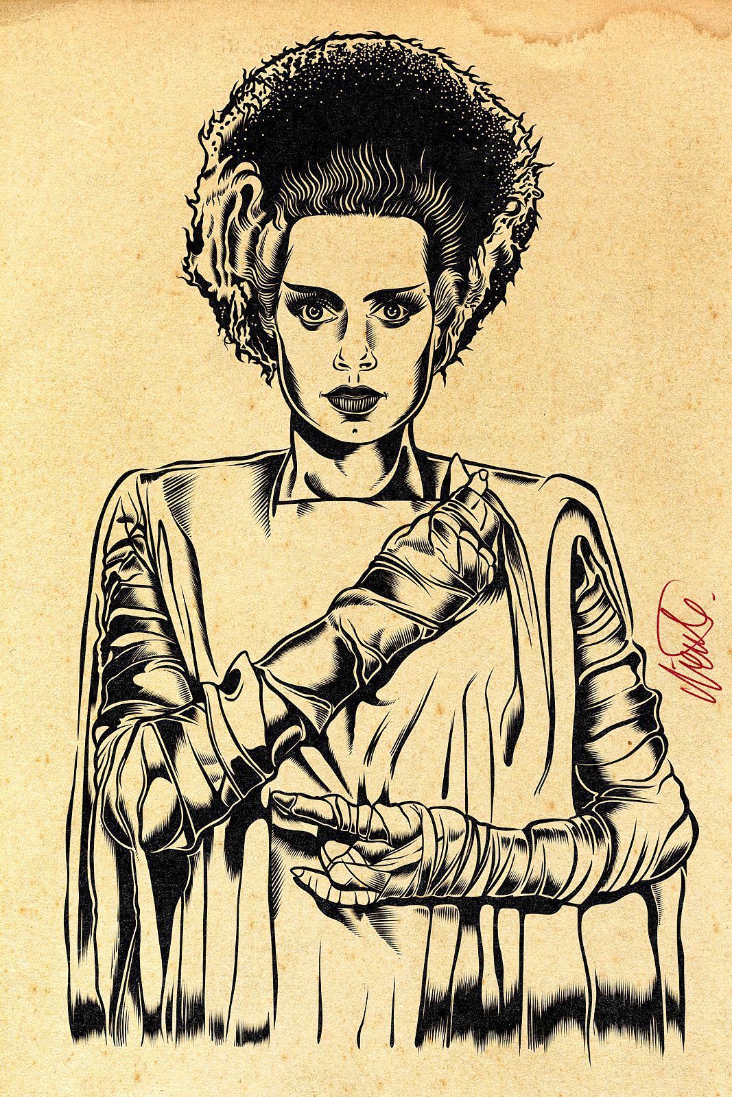 DRAWING THE BRIDE OF FRANKENSTEIN